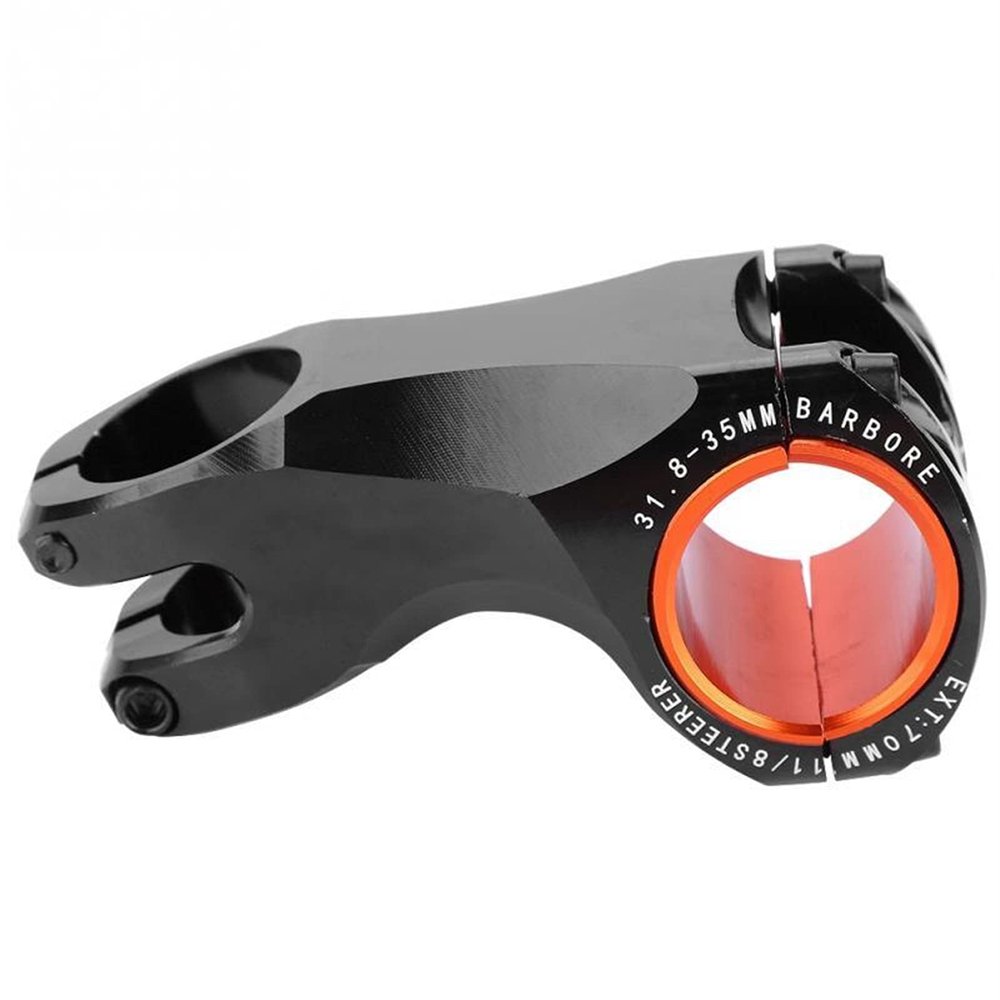 Bicycle Accessories Ultralight Bicycle Stem Aluminum Alloy -17 Degree 70mm Bike Handlebar Stem Diameter 31.8mm 35mm Bike Parts (Color : Black)