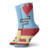 Gamer Funny Compression Socks Women and Men,Pixel Art Style Heart Connected To A Controller With Simplistic Design,Best for Circulation,Running,Athletic,Nurse,Travel,Pale Blue Beige Ruby -12 inch view 1