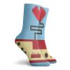Gamer Funny Compression Socks Women and Men,Pixel Art Style Heart Connected To A Controller With Simplistic Design,Best for Circulation,Running,Athletic,Nurse,Travel,Pale Blue Beige Ruby -12 inch view 2