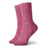 Winter Fashion Compression Socks,Gentle White Snowflakes On Pink Background Soft Feminine Romantic Seasonal,Performance Polyester Cushioned Athletic Crew Socks for Running,Athletic,Pink White -12 inch view 1