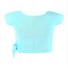 Mufeng Kids Big Girls Dance Crop Top V Neck Ruffle Sleeveless Sport Bra Tops Gymnastics Ballet Yoga Activewear Dancewear See-Through Mint Green 8-10 Years view 2