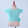 Mufeng Kids Big Girls Dance Crop Top V Neck Ruffle Sleeveless Sport Bra Tops Gymnastics Ballet Yoga Activewear Dancewear See-Through Mint Green 8-10 Years view 4