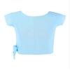 Mufeng Kids Big Girls Dance Crop Top V Neck Ruffle Sleeveless Sport Bra Tops Gymnastics Ballet Yoga Activewear Dancewear See-Through Sky Blue 3-4 Years view 2