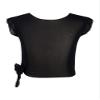 Mufeng Kids Big Girls Dance Crop Top V Neck Ruffle Sleeveless Sport Bra Tops Gymnastics Ballet Yoga Activewear Dancewear See-Through Black 3-4 Years view 2