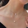 Wiwpar Simple Layered Choker Necklace Double Pearl Pendant Necklace for women view 2