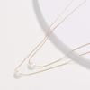 Wiwpar Simple Layered Choker Necklace Double Pearl Pendant Necklace for women view 4