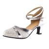 Womens Summer Cross Straps Sandals Roman Style Hollow Sexy High-Heeled Shoes Ladies Adult Latin Dance Shoes Baotou Comfy Trendy Soft Sole Shoes Silver view 1