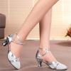 Womens Summer Cross Straps Sandals Roman Style Hollow Sexy High-Heeled Shoes Ladies Adult Latin Dance Shoes Baotou Comfy Trendy Soft Sole Shoes Silver view 2