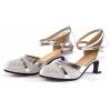 Womens Summer Cross Straps Sandals Roman Style Hollow Sexy High-Heeled Shoes Ladies Adult Latin Dance Shoes Baotou Comfy Trendy Soft Sole Shoes Silver view 4
