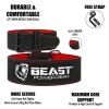 Beast Power Gear Weight Lifting Belt for Women & Men - Leather Power Belt with Back and Core Support for Weightlifting, Powerlifting, Strength Training, Squat and Deadlift Free Strap view 4
