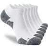 CWVLC Unisex Cushioned Compression Athletic Ankle Socks Multipack, 6-pairs White, M (7.5-10 W US/ 6-8.5 M US) view 1
