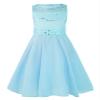 Duoremi Girls Sparkle Belt Sequin Lace Flower Girl Bridesmaid Wedding Party Dresses Ball Gown Light Blue 8 view 1