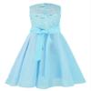 Duoremi Girls Sparkle Belt Sequin Lace Flower Girl Bridesmaid Wedding Party Dresses Ball Gown Light Blue 8 view 2