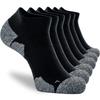 CWVLC Unisex Cushioned Compression Athletic Ankle Socks Multipack, 6-pairs Black, L (10.5-13 W US/ 9-11.5 M US) view 1