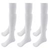Topbuti 3 Pack Kids Cotton Knee High Socks School Uniform Dress Socks Sports Soccer Socks for Girls and Boys (White) view 1