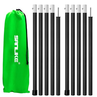SAN LIKE Aluminum Tent Poles for Tarp - 75in Collapsible Poles for Awnings, Canopy, Rain Fly, Shelter - 2 Sets (5 Sections)