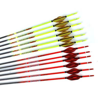 12pc Custom Length Carbon Arrows for 10-70 Lb Recurve Bow ID 4.2mm .165" 22-32 Inch Spine 400 500 600 700 800 900 1000 Target Practice & Hunting Arrow Adult Youth Shooting