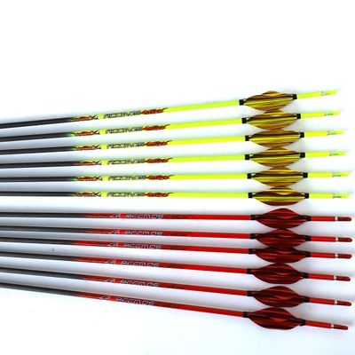 12pc Custom Length Carbon Arrows for 15-80 Lb Compound Bow ID 4.2mm .165" 22-32 Inch Spine 400 500 600 700 800 900 1000 Target Practice & Hunting Arrow Adult Youth Shooting