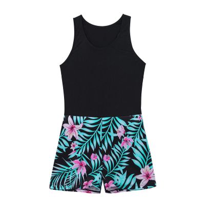 YONGHS Kids Girls Gymnastics Leotards Backless Shorts Jumpsuit Ballet Dance Unitard Sports Biketards Black Lily 4 Years