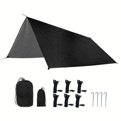 GIBZ Camping Hammock Tarp Multifunctional Waterproof Fly Tent Tarp for Camping Hiking Backpacking Outdoor Adventure Black 300300cm