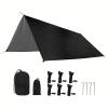 GIBZ Camping Hammock Tarp Multifunctional Waterproof Fly Tent Tarp for Camping Hiking Backpacking Outdoor Adventure Black 300300cm view 1
