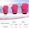 SATINIOR 2 Pairs Kids Snow Mittens Waterproof Winter Ski Gloves Warm Thicken Snow Gloves for Girls Boys (Rose Red, Black, 8-12 Years) view 3