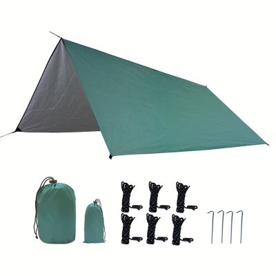 GIBZ Camping Hammock Tarp Multifunctional Waterproof Fly Tent Tarp for Camping Hiking Backpacking Outdoor Adventure Green 300300cm