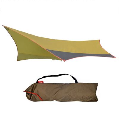 GIBZ Camping Tent Tarp Shelter Waterproof Windproof Lightweight Durable Rainfly Shelter for Snow Beach Camping Outdoor Travel Yellow 360420cm