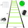 Pro Speed & Agility Training SetIncludes 12 Rung 20ft Adjustable Agility Ladder with Carrying Bag, 12 Disc Cones, 4 Steel Stakes, 1 Resistance Parachute, Use Equipment to Improve Footwork Any Sport view 3