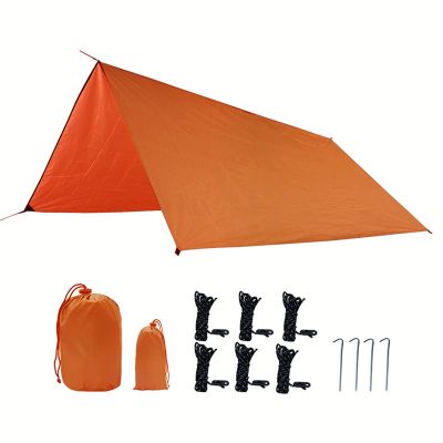 GIBZ Camping Hammock Tarp Multifunctional Waterproof Fly Tent Tarp for Camping Hiking Backpacking Outdoor Adventure Orange 300300cm