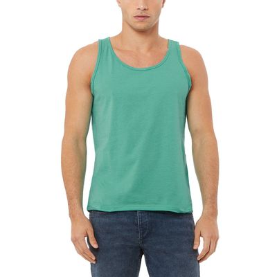 JustBlanks Unisex Adult Sleeveless Tank Top Blend Comfort Jersey 100% Airlume Scoop Neck Tank Top Shirt for Unisex Adults - Teal - Medium