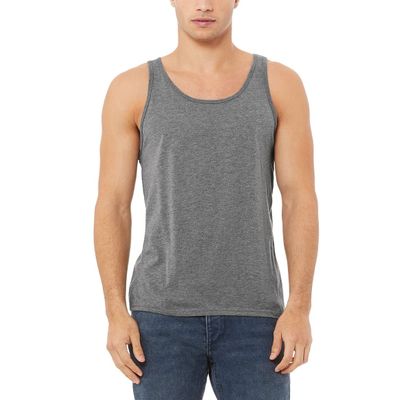 JustBlanks Unisex Adult Sleeveless Tank Top Blend Comfort Jersey 100% Airlume Scoop Neck Tank Top Shirt for Unisex Adults - Grey Triblend - XX-Large