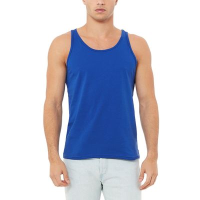 JustBlanks Unisex Adult Sleeveless Tank Top Blend Comfort Jersey 100% Airlume Scoop Neck Tank Top Shirt for Unisex Adults - True Royal - Medium