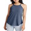 JustBlanks Halter Tank Tops for Women - Sleeveless High Neck Ribbed Knit Tank Top - Top for Women, Athletic Tank Top Navy Frost view 1