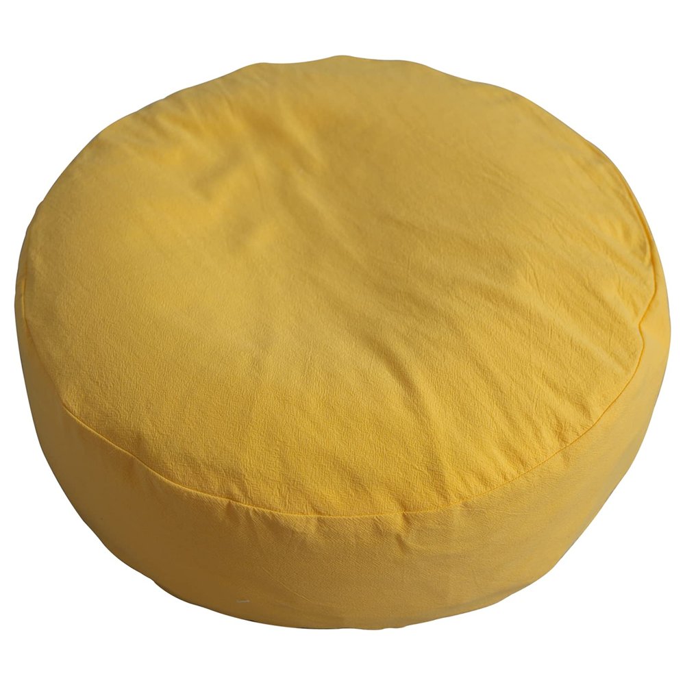 ZZZYZ Meditation Cushion Round Cotton Linen Seat Cushion Super Soft Epp Particles Meditation Cushion Breathable Tatami Meditation Pillow for Yoga Balcony-Yellow 50cm(20inch)