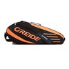 UNISTRENGH Portable Badminton Racket Bag Multifunction Single Shoulder Racket Bag for 3 Racquet or Double Tennis Racket, for Men and Women (Orange/Black) view 1