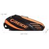 UNISTRENGH Portable Badminton Racket Bag Multifunction Single Shoulder Racket Bag for 3 Racquet or Double Tennis Racket, for Men and Women (Orange/Black) view 3