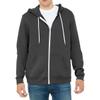 JustBlanks Fashion Wht Cord Long-Sleeve Full-Zip Hooded Sweatshirt Drawstring with Kangaroo Pocket Fleece Hoodie for Unisex-Adult - Asphalt - Small view 1