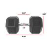 WF Athletic Supply Rubber Encased Hex Dumbbells with Contoured Chrome Handle, Full Body Workout & Strength Training, Weight Size Options Available from 3 to 120Lbs, Sold in Pairs view 2