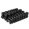 WF Athletic Supply Rubber Encased Hex Dumbbells with Contoured Chrome Handle, Full Body Workout & Strength Training, Weight Size Options Available from 3 to 120Lbs, Sold in Pairs view 4