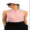 Three Sixty Six Womens Sleeveless Collarless Golf Polo Shirt with Zipper - Quick Dry Tank Tops for Women Blush Pink view 1