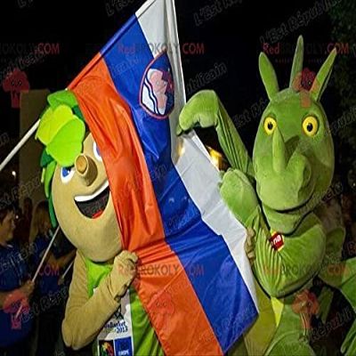 SPOTSOUND 2 REDBROKOLY Mascots a tree with leaves and a green dragon