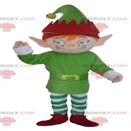 SPOTSOUND Elf elf REDBROKOLY Mascot dressed in green, white and red