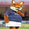 SPOTSOUND Orange and white fox REDBROKOLY Mascot in sportswear view 1