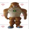 SPOTSOUND Orange and beige dinosaur monster alien REDBROKOLY Mascot view 1