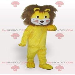 SPOTSOUND REDBROKOLY Mascot yellow and brown lion cub soft and hairy