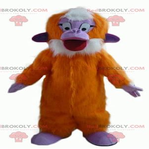 SPOTSOUND Orange purple and white monkey REDBROKOLY Mascot all hairy