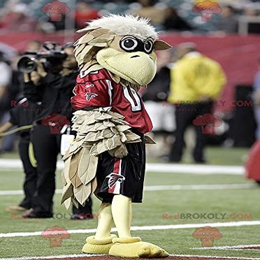 SPOTSOUND Beige vulture bird REDBROKOLY Mascot in sportswear