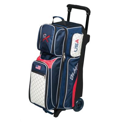 KR Strikeforce Royal Flush Triple Roller Bowling Bag - USA