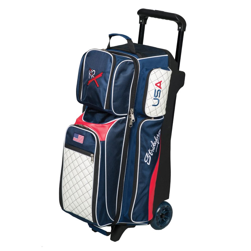 KR Strikeforce Royal Flush Triple Roller Bowling Bag - USA